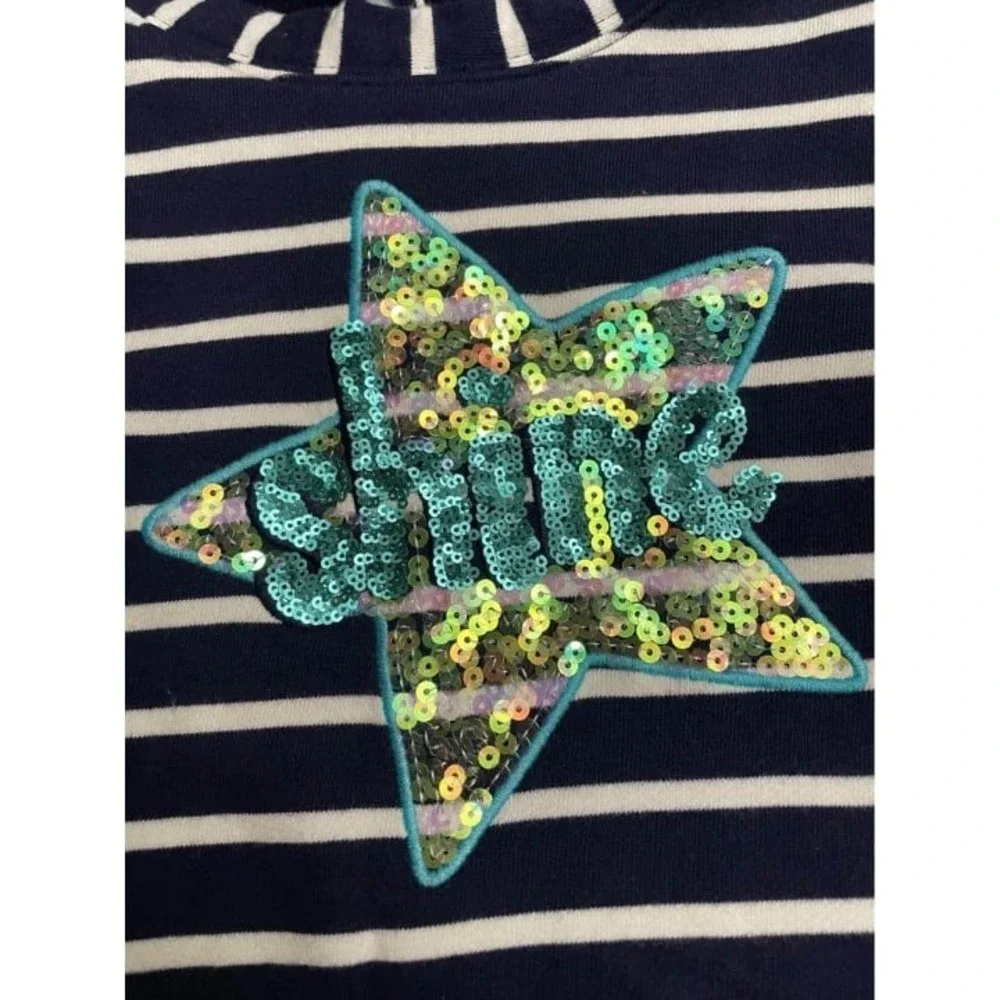 Girls Gymboree sweater dress sequin star stripes‎ size 12